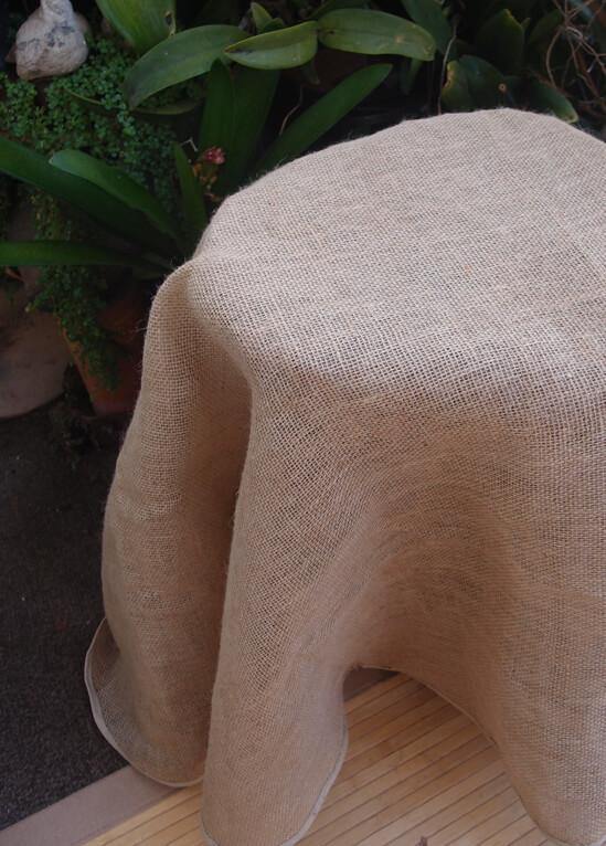 round burlap tablecloth finished edges 60