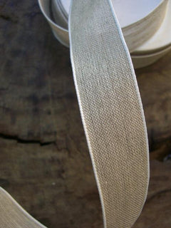 Linen Ribbon with White Edge 1 x 22yds - Quick Candles