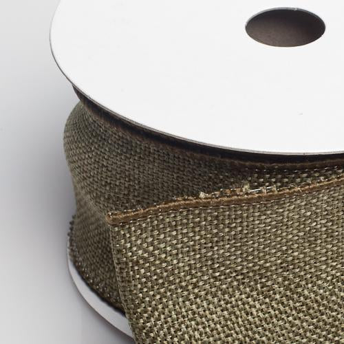 Richland Burlap Ribbon with Wire Olive 2.5" x 10 Yards