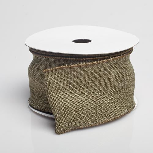 Richland Burlap Ribbon with Wire Olive 2.5" x 10 Yards