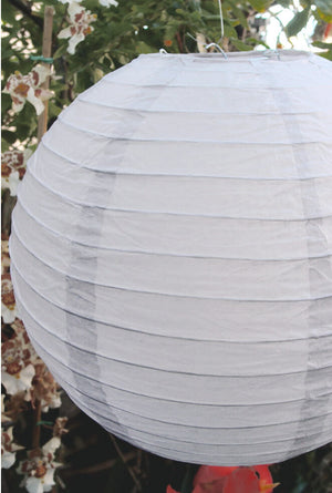 12" White Round Paper Lanterns