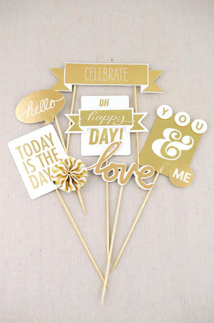 party picks metallic gold pack of 6