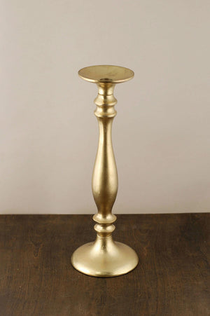 pillar candle holder gold 15 5in