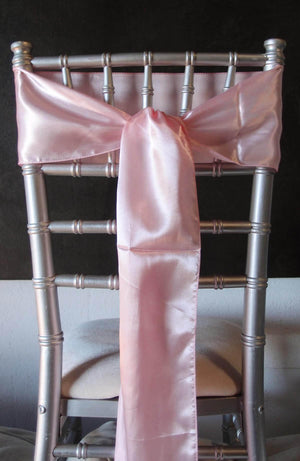 10 pink satin chair sashes 6x106