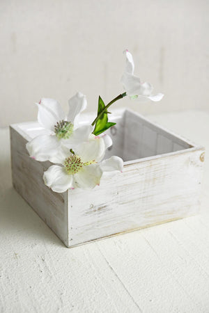 white wood square planter box 7x7