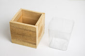 Handmade Wood Planter Boxes with Liner 4in Square - thumbnail number 2