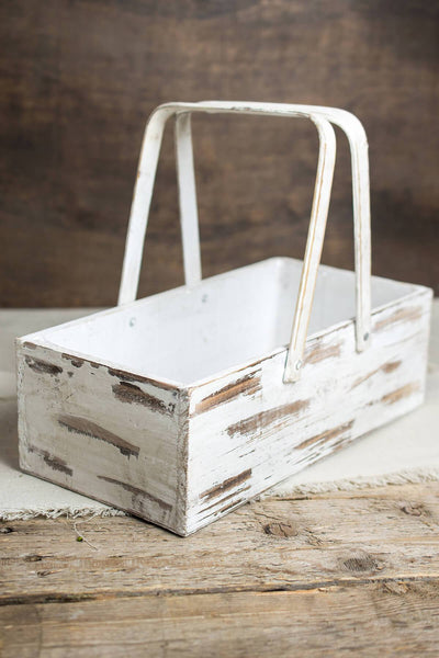 Wood Planter Box Basket with Handles 6x12in - thumbnail number 3