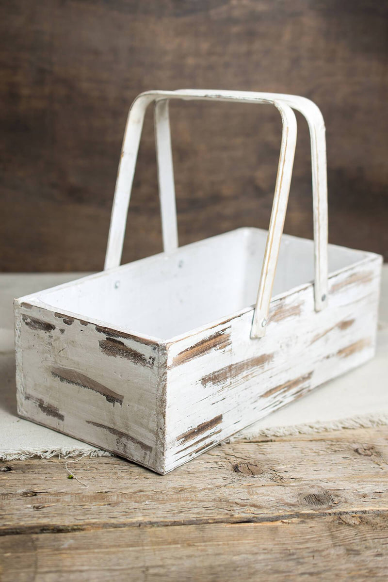 Wood Planter Box Basket with Handles 6x12in - thumbnail number 3