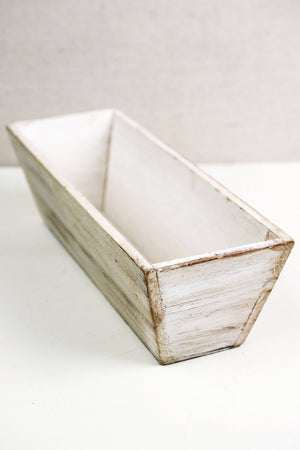 White Tapered 4x12 Planter Boxes Wood