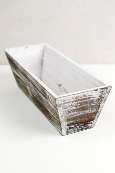 Whitewashed Tapered 4x12 Planter Boxes Wood - thumbnail number 2