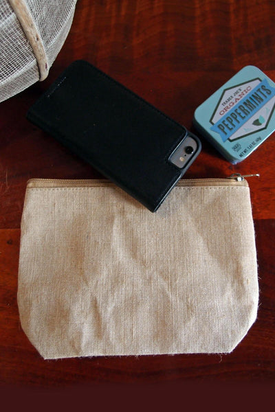 Zippered 7" x 5" Burlap Bag Set of 6 - thumbnail number 2