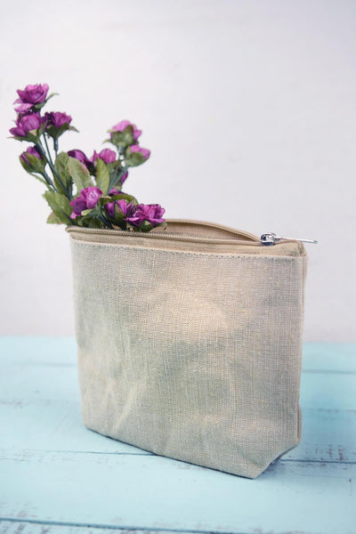 Zippered 7" x 5" Burlap Bag Set of 6