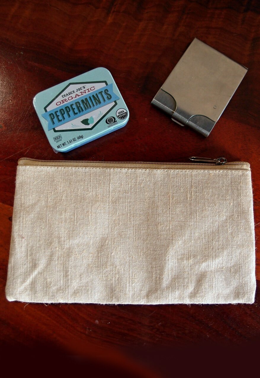 Zippered 9" x 5" Burlap Bag Set of 6