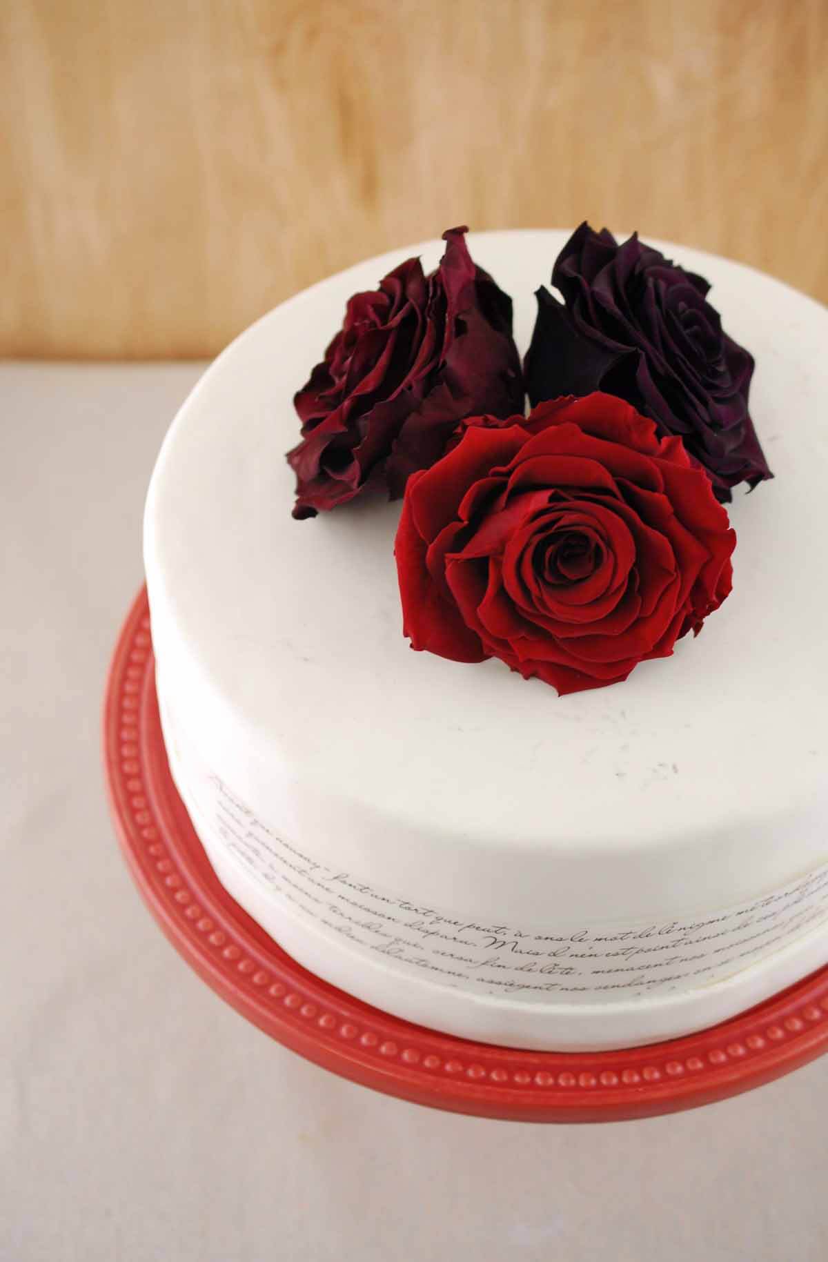 Preserved Roses 4" Burgundy Red