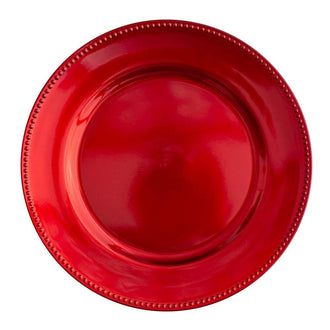 Richland Beaded Charger Plate 13" Red
