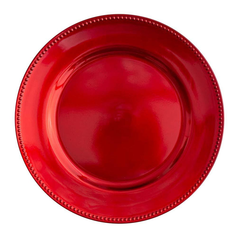 richland beaded charger plate 13 red - thumbnail number 1
