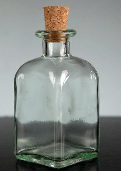 Roma Glass Rectangle Bottle with Cork 3.4 oz by Quick Candles