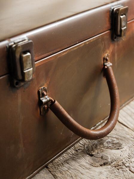 Rusty Metal Latched Box Suitcase, Props 12 x8