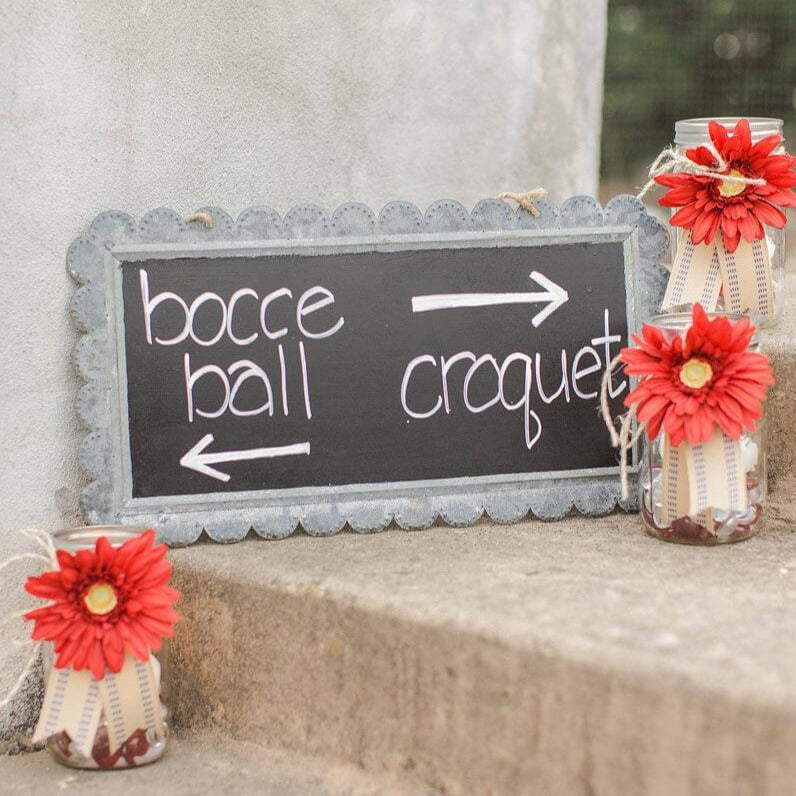 scallop edge hanging chalkboard 10 x 19