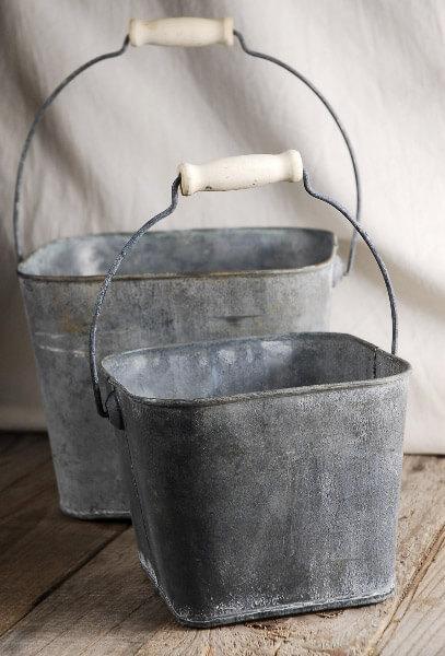 Tiny Galvanized Bucket 3.5 with Handles and Liner - Candles4Less