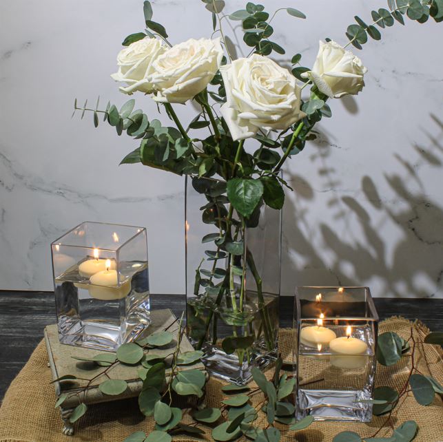 Eastland Square Vases 6", 8" & 12" Set of 18