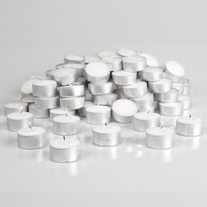 Extended burn white tealight candles for restaurants