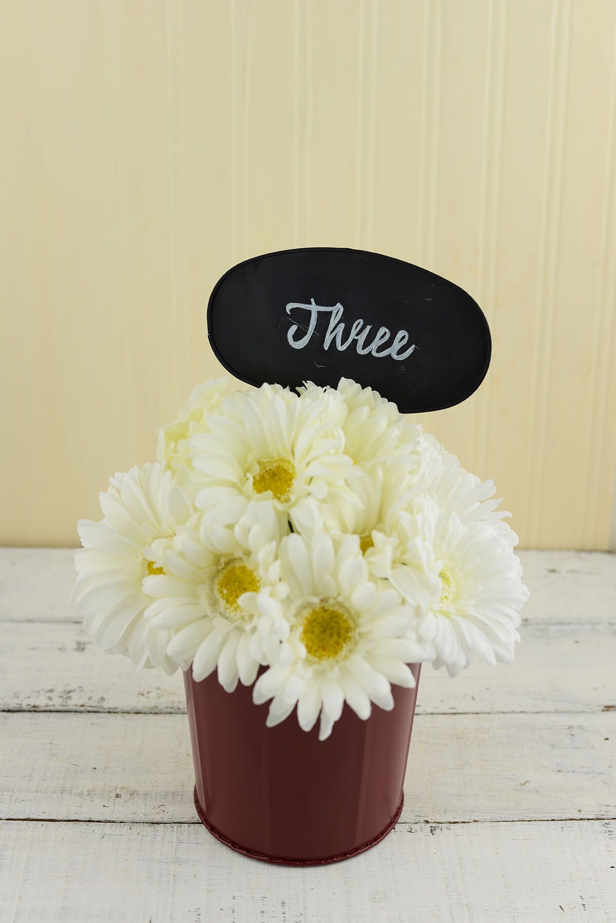 table number buckets set of 3