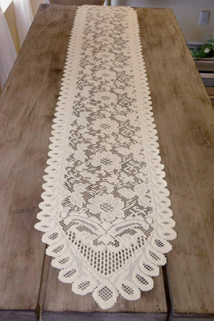 ivory lace table runner chair sash 13 x 76in
