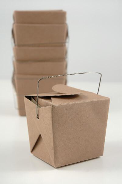 12 tiny kraft paper take out boxes 2 5in 16 oz - thumbnail number 1