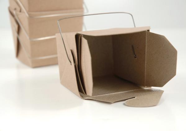 12 Tiny Kraft Paper Take Out Boxes  2.5in 16 oz.