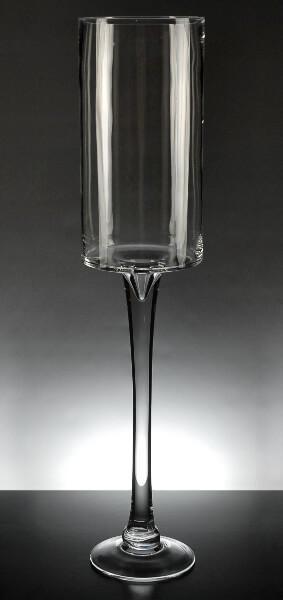 Pedestal Vase Thick Glass 24 Inch