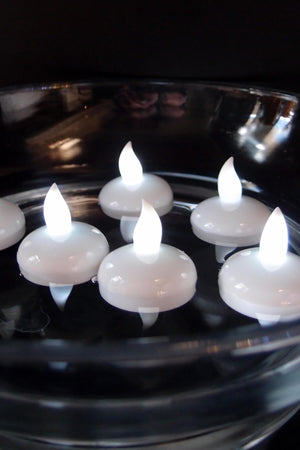 6 floating white tealights battery operated led