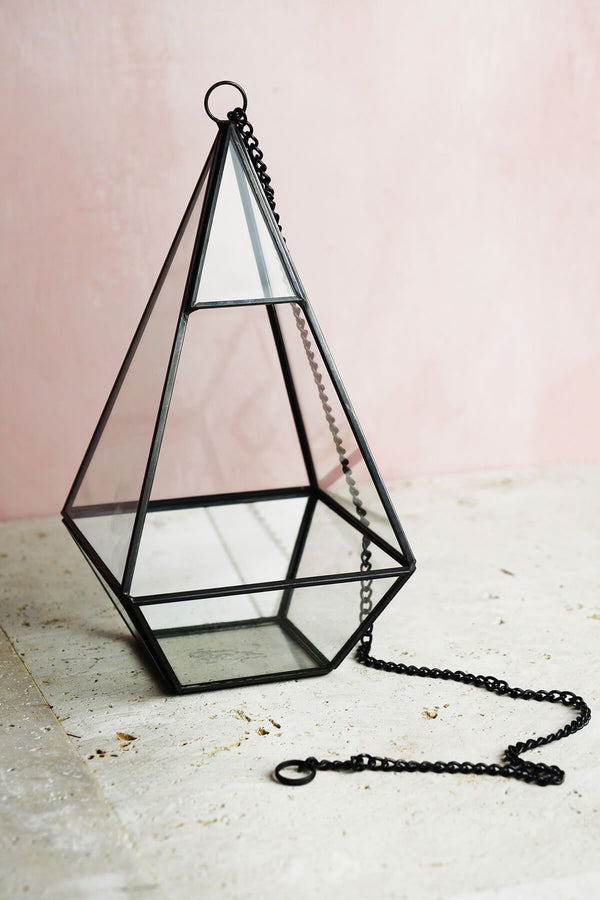 Deals Glass pyramid terrarium