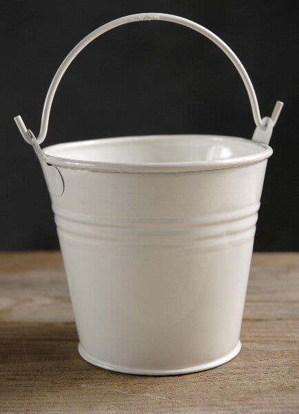 White Metal Buckets - Bucket Outlet