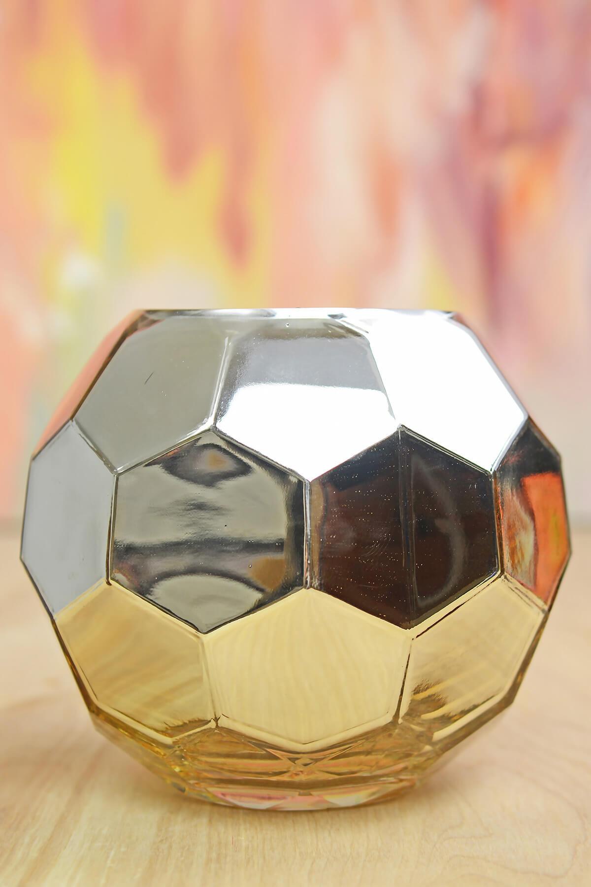 Pale Gold Honeycomb Glam Vase 7"