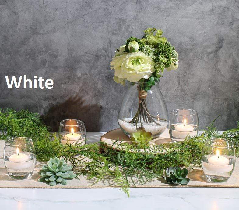 Eastland Grande Hurricane Holders & Richland Floating Candles 2" Set of 24